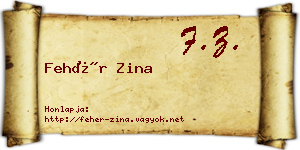 Fehér Zina névjegykártya