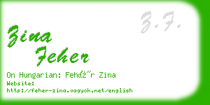 zina feher business card